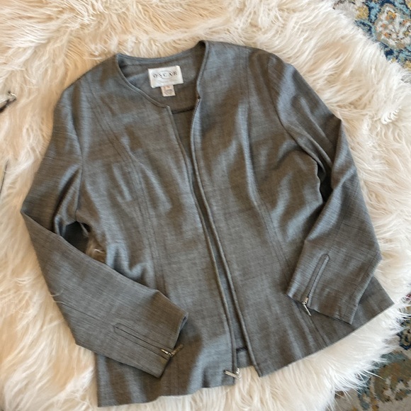 OSCAR de la RENTA zipper front blazer - Picture 2 of 12